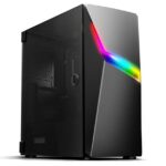 CASE GAMER SOEYI AX3 CON LED RGB, VIDRIO TEMPLADO,NEGRO