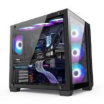 CASE GAMER VIDRIO TEMPLADO VENTANA TRANSPARENTE PANORAMICA, NEGRO