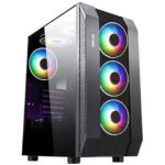 CASE GAMER INPOWER T1,ATX Midi Tower Con 3 Ventilador ARGB,NEGRO